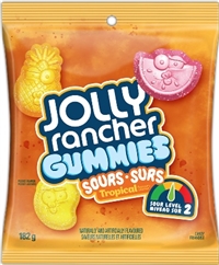 Jolly Rancher Peg Top Gummies Sours Tropical 10/182g Sugg Ret $4.39