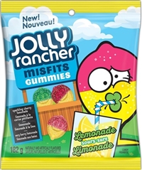 Jolly Rancher Peg Top Misfits Sour Lemonade Gummies 10/182g Sugg Ret $4.29