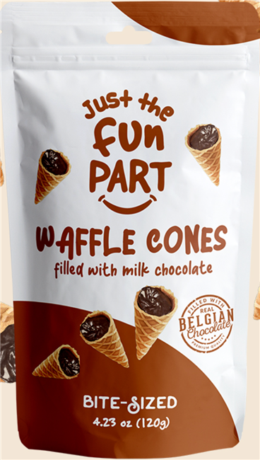 Just The Fun Part Milk Choc Mini Waffle Cone Peg bag 6/120 SRP $8.69