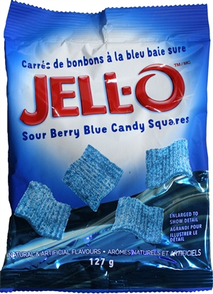 Jell-O Sour Berry Blue Candy Squares 12/127g Sugg Ret $2.89