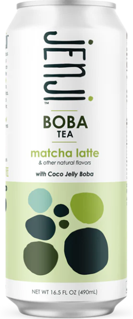 Jenji Matcha Latte Boba Tea 12/490ML