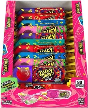 Juicy Drop Pop Lay Down Box 21/26g Sugg Ret $$3.99