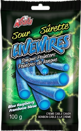 Livewires Sour Blue Raspberry Tongue Painters Cream Cables 18/100g Sugg Ret $2.19***ON SALE 2 FOR $4.00***