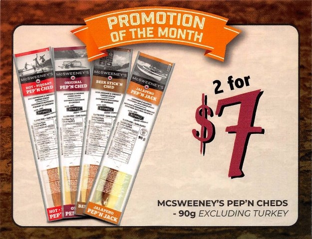 McSweeney's 90g 1 each Pep and Ched Point of Sale Cards***PROMO RETAIL 2 FOR $7.00 ***