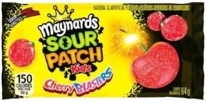 Maynards Sour Patch Cherry Blasters 18/64g Sugg Ret $1.99