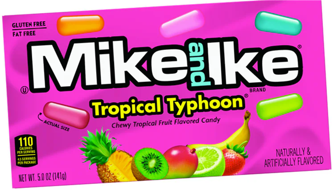 Mike & Ike Tropical Typhoon 12/3.99 12/120g Sugg Ret $3.99