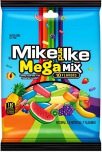 Mike-and-Ike-Mega Mix Peg Bag-Candy 12/141g Sugg Ret $4.69