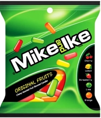 Mike-and-Ike-Original Peg Bag-Candy 12/141g Sugg Ret $4.69