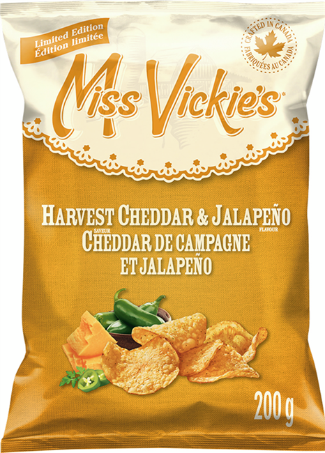 Miss Vickie's 40g Harvest Cheddar & Jalapeno Kettle Potato Chip 40's Sugg Ret $1.89