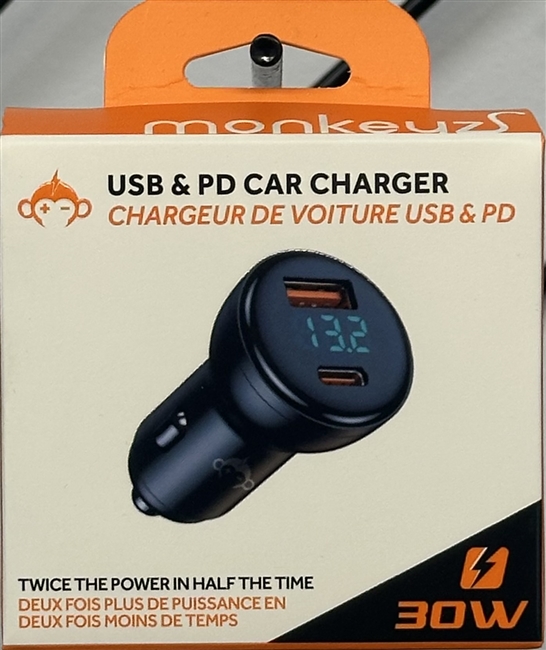 Monkeyz PD30W USB+Type C Car Charger  Sugg