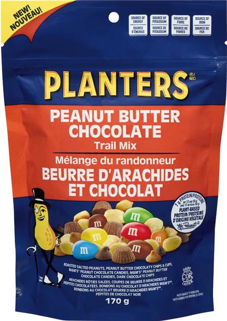Planters Peanut Butter Chocolate Trail Mix 8/170g Sugg Ret $8.46