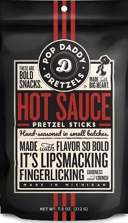 Pop Daddy Gourmet Pretzel Sticks Hot Sauce 12/212g Sugg Ret $6.99