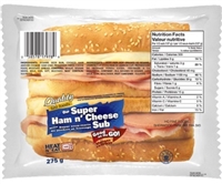 Quality Super Ham and Swiss Cheese Sub 1/275g Sugg Ret $8.09