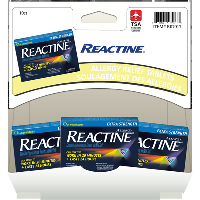 Reactine Gravity Pack 10 Sugg Ret $11.20