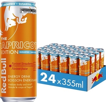 Red Bull 355 ml Apricot Strawberry Edition Sugar-Free  24/355ml Sugg Ret $5.29