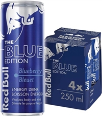 Red Bull 250 ml 4 Pack Blue Edition Blueberry 6/4/250ml Sugg Ret $3.79 ea or $14.99/4 Pack