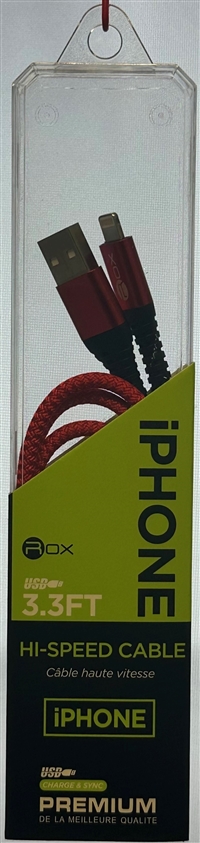Rox Cables iPhone Lightning to USB Multi Colour 3.3 Foot Long  Data Cable SFT7122 6/ Sugg Ret $11.99