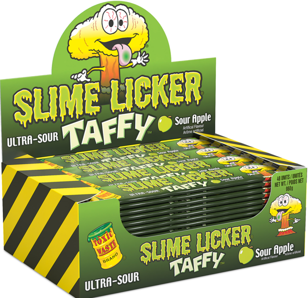 Slime Licker Taffy Sour Apple 48/Sugg Ret $0.74