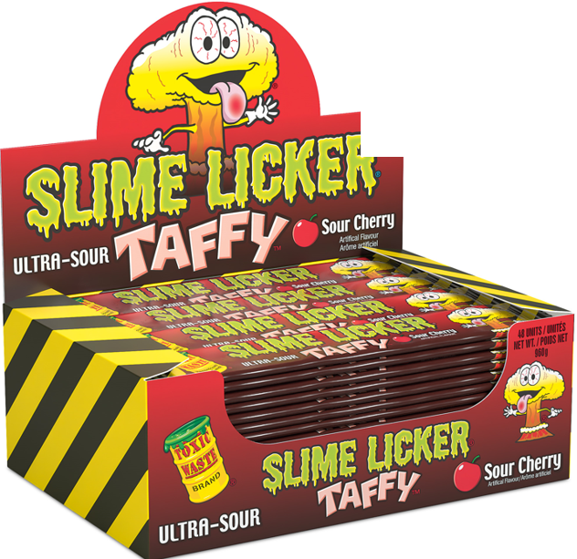 Slime Licker Taffy Sour Cherry 48/Sugg Ret $0.74