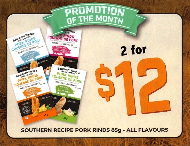 Southern Recipe Pork Rinds Cards 1 each Point of Sale Cards***PROMO RETAIL 2 FOR $12.00 ***