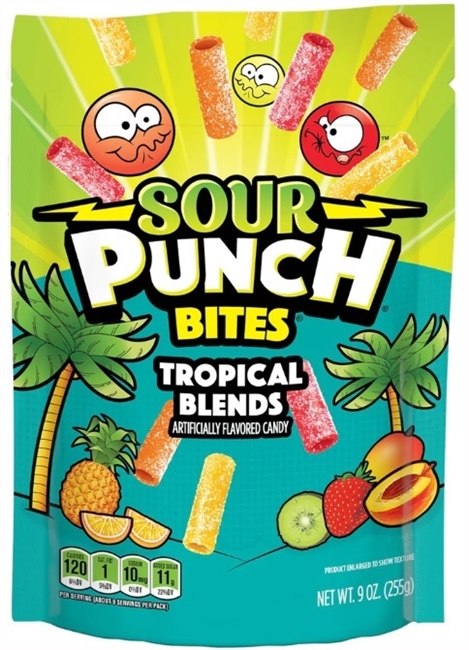 Sour Punch Bites Stand-Up Bag   Tropical Blends 12/255g Sugg Ret $5.49