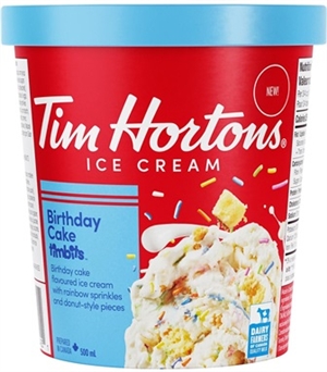 Tim Hortons Birthday Cake Timbits Ice Cream 8/500 ml Sugg Ret $7.89***ON SALE FOR  $6.39***