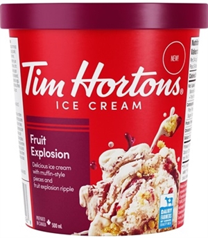 Tim Hortons Fruit Explosion Ice Cream 8/500 ml Sugg Ret $7.89***ON SALE FOR  $6.39***