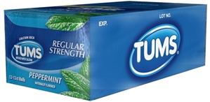 Tums Peppermint Heartburn Relief Roll 18/500mg Sugg Ret $1.39