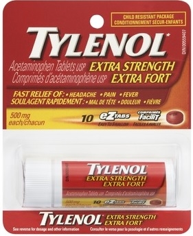 Tylenol Extra Strength Acetaminophen Caplets 12/ 500 mg Display Box Sugg Ret $4.89