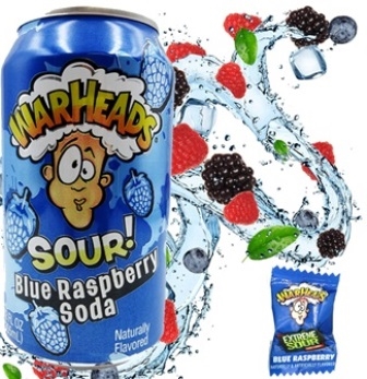 Warheads Sour Blue Raspberry 12/355ml Sugg Ret $3.49