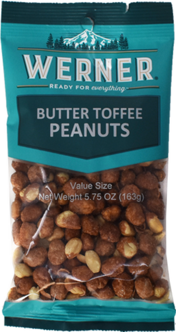 Werner Butter Toffee Peanuts 6/184g Sugg Ret $4.99