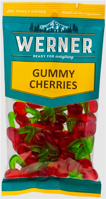 Werner Gummy Cherries 6/184g Sugg Ret $4.99