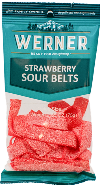 Werner  Strawberry Belts 6/75g Sugg Ret $4.99