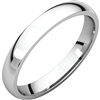 A 3mm thin comfort wedding band in 14k gold.