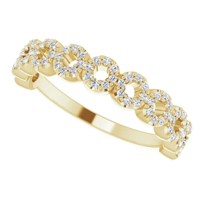 This 14k yellow gold diamond ring features one quarter carats of round brilliant diamond shine.