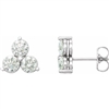 A pair of 14k white gold diamond stud earrings with 6 diamonds and total weight of 0.60 carats.