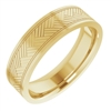 Available in 14k yellow, white or rose gold, this herringbone pattern men's wedding band is substantial.