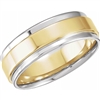 This 14k two tone men's band is featured in yellow and white gold.