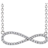 This diamond infinity necklace features one quarter carats of diamond shine.