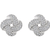 This [air of 14k white gold diamond stud earrings feature 0.33 carats of diamonds in a knot.