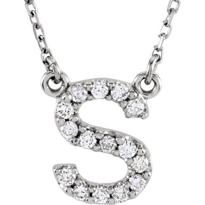 This personalized 14k diamond initial necklace comes in your choice of initial and color!