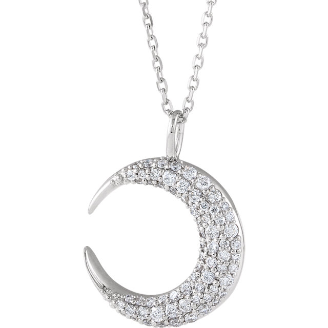 Sterling Silver Crescent Moon Pendant Necklace India | Ubuy