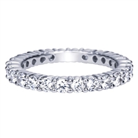 This round diamond eternity band is set with over 1.5 carats of round diamonds in an eternity band setting by Gabriel & Co.