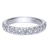 One carat of round diamonds shine in a 14k white gold diamond wedding band!