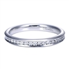 Beautiful round diamonds are set into a 14k white gold channel in this fresh and classic white gold diamond wedding band!