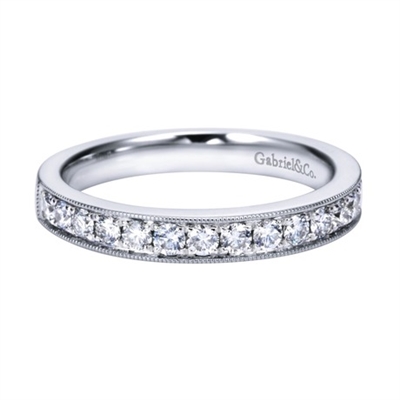 14K White Gold Diamond Wedding Band