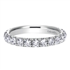This straight diamond wedding band features one full carat of round brilliant diamonds that wrap 3/4 of the way around this elegant wedding ring.