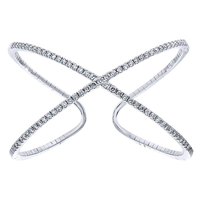 This diamond bangle bracelet features 1.74 carats of diamond shine.