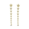 These 14k yellow gold diamond star earrings feature 9 descending stars set with round brilliant diamonds.