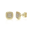 Nearly one quarter carats of diamonds cluster together in this 14k yellow gold pair of stud earrings.
